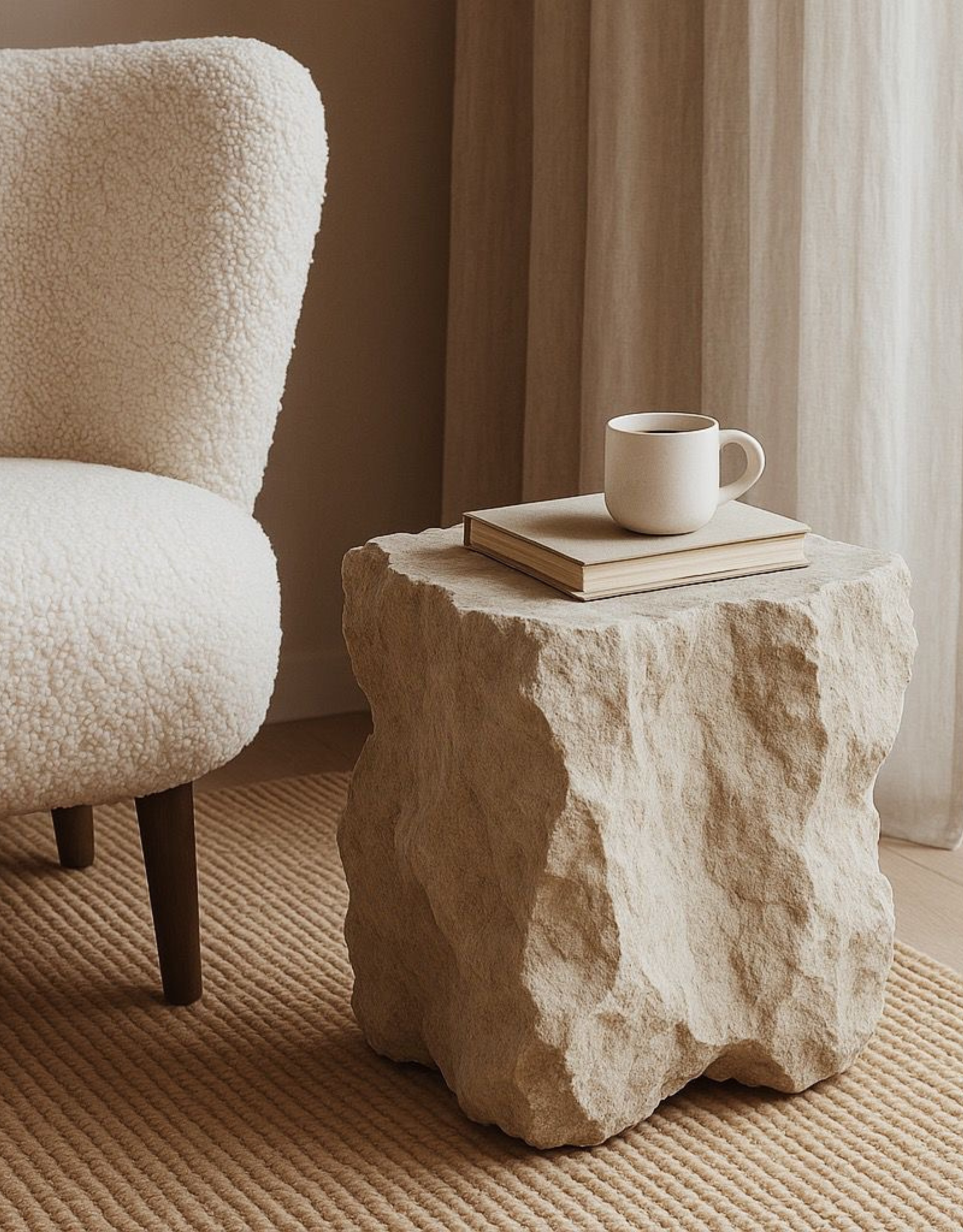 Stone rock stool