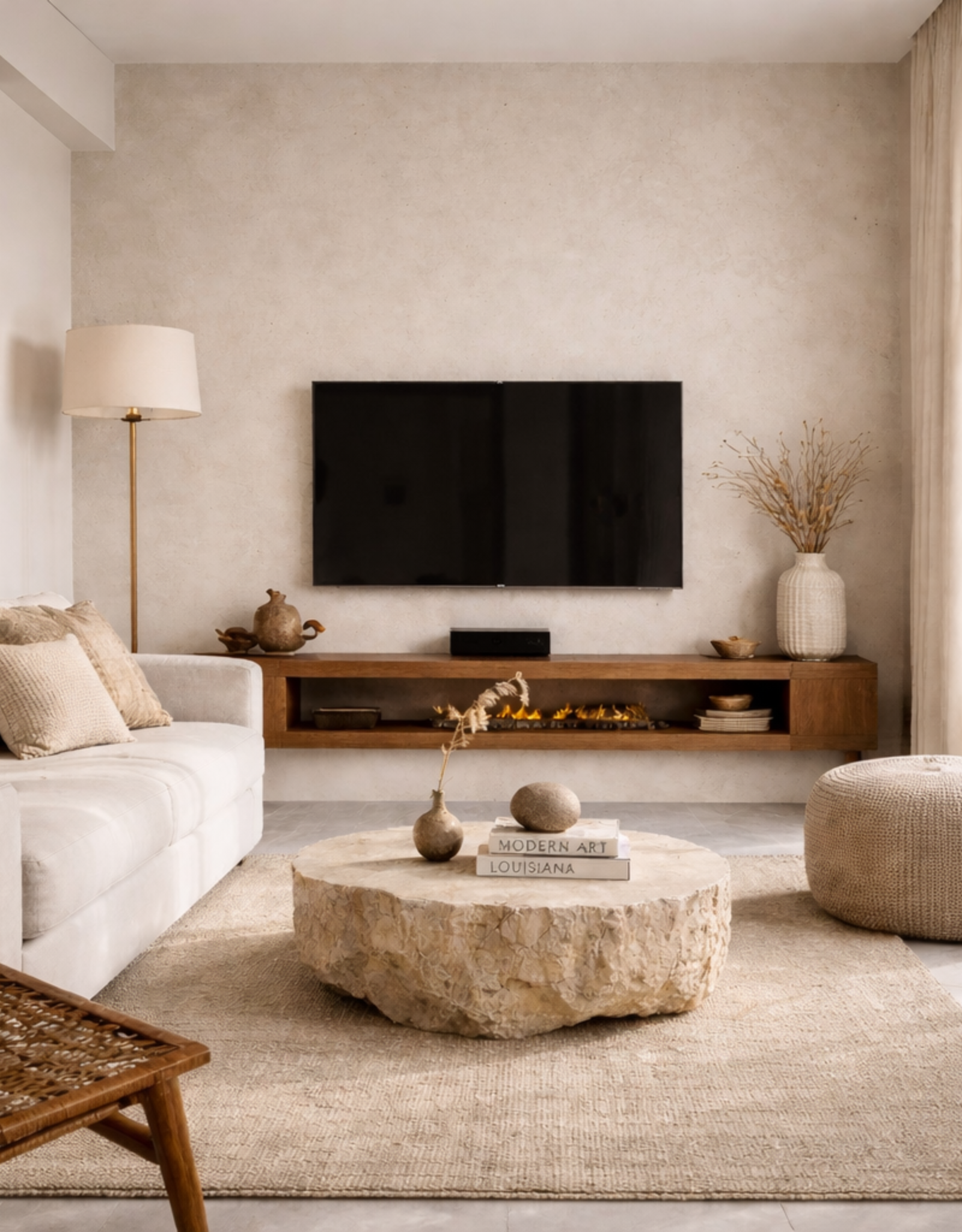 ALBA handcrafted stone coffee table