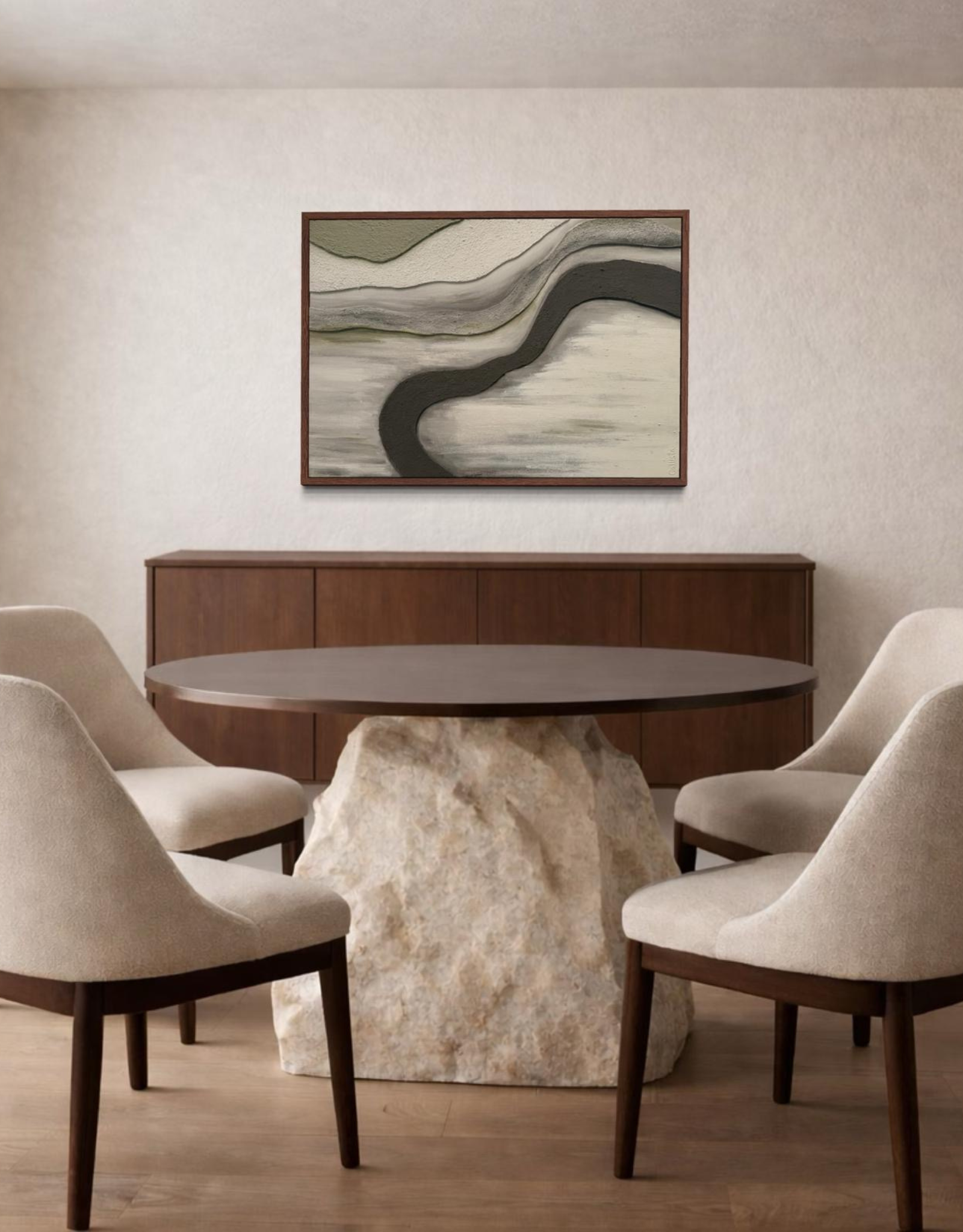 ELIO handcrafted stone dining table