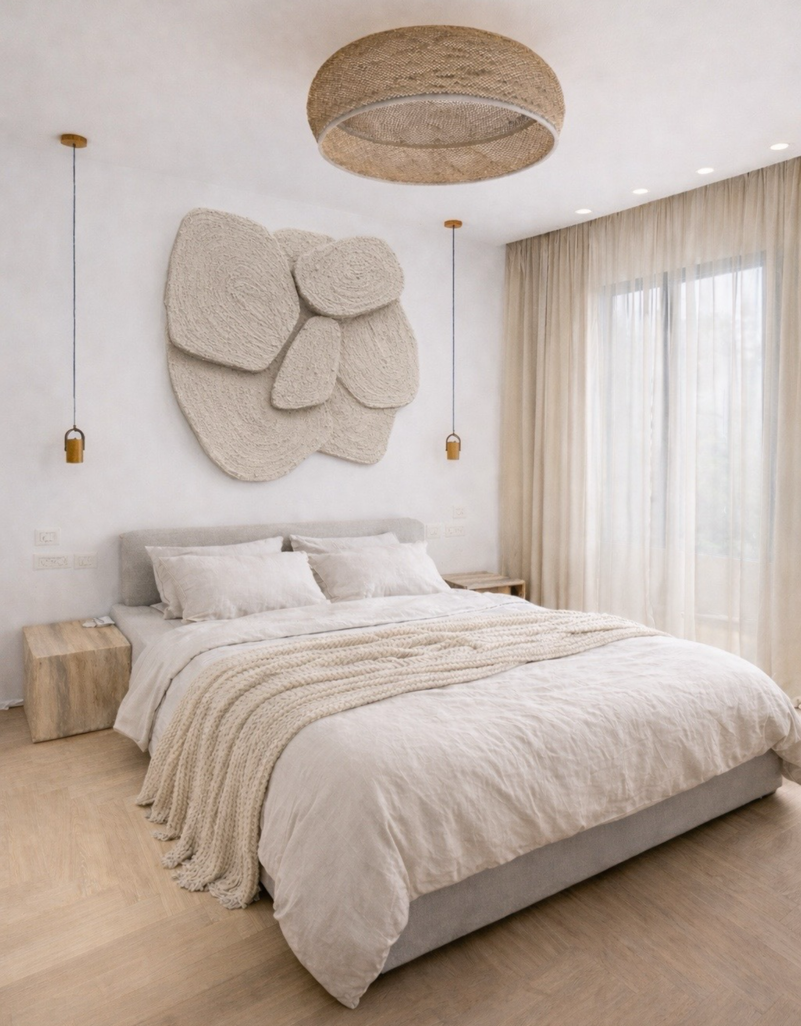 אמנות תלת־ממד לקיר בעבודת יד בגווני אבן