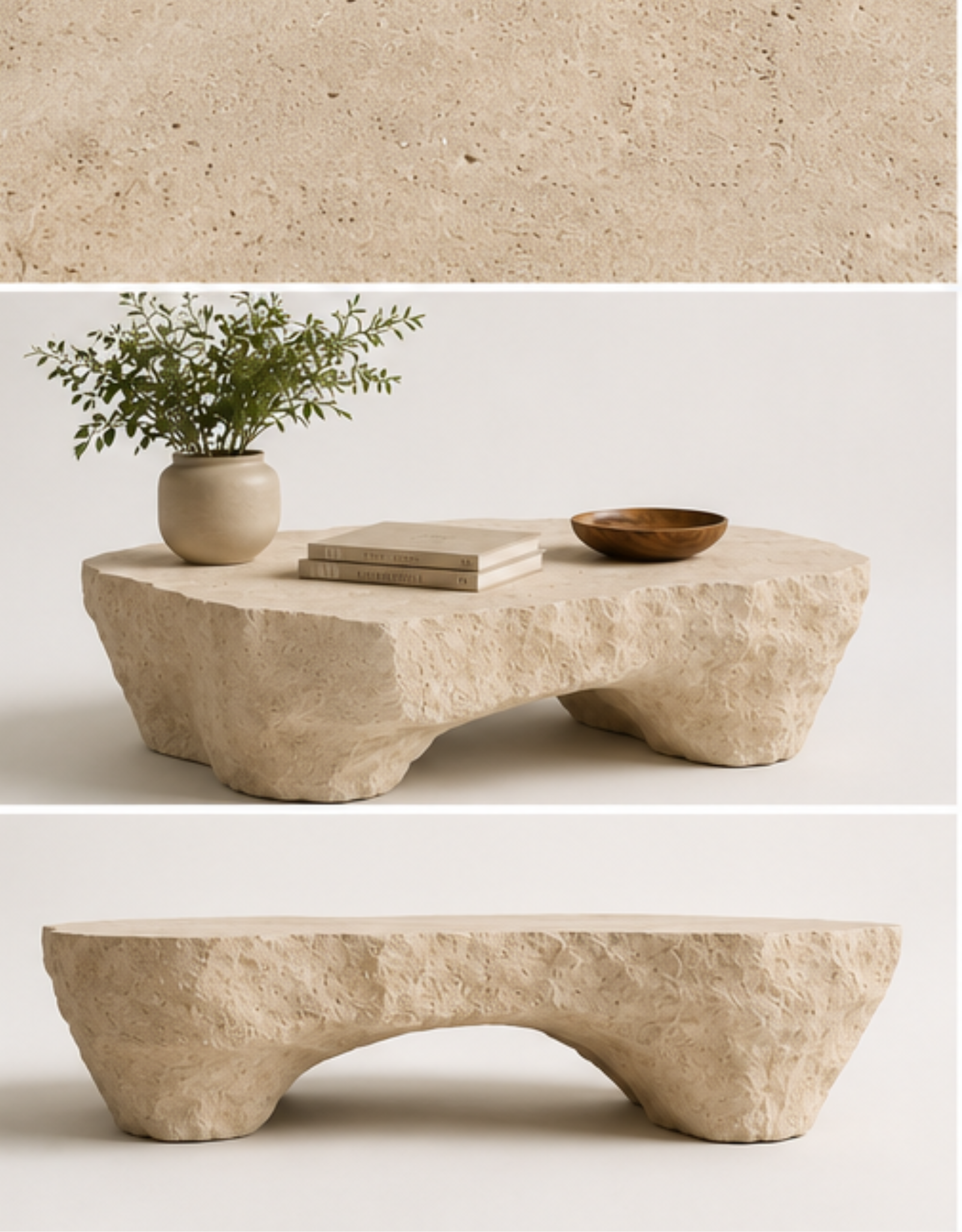 SOREN handcrafted stone coffee table