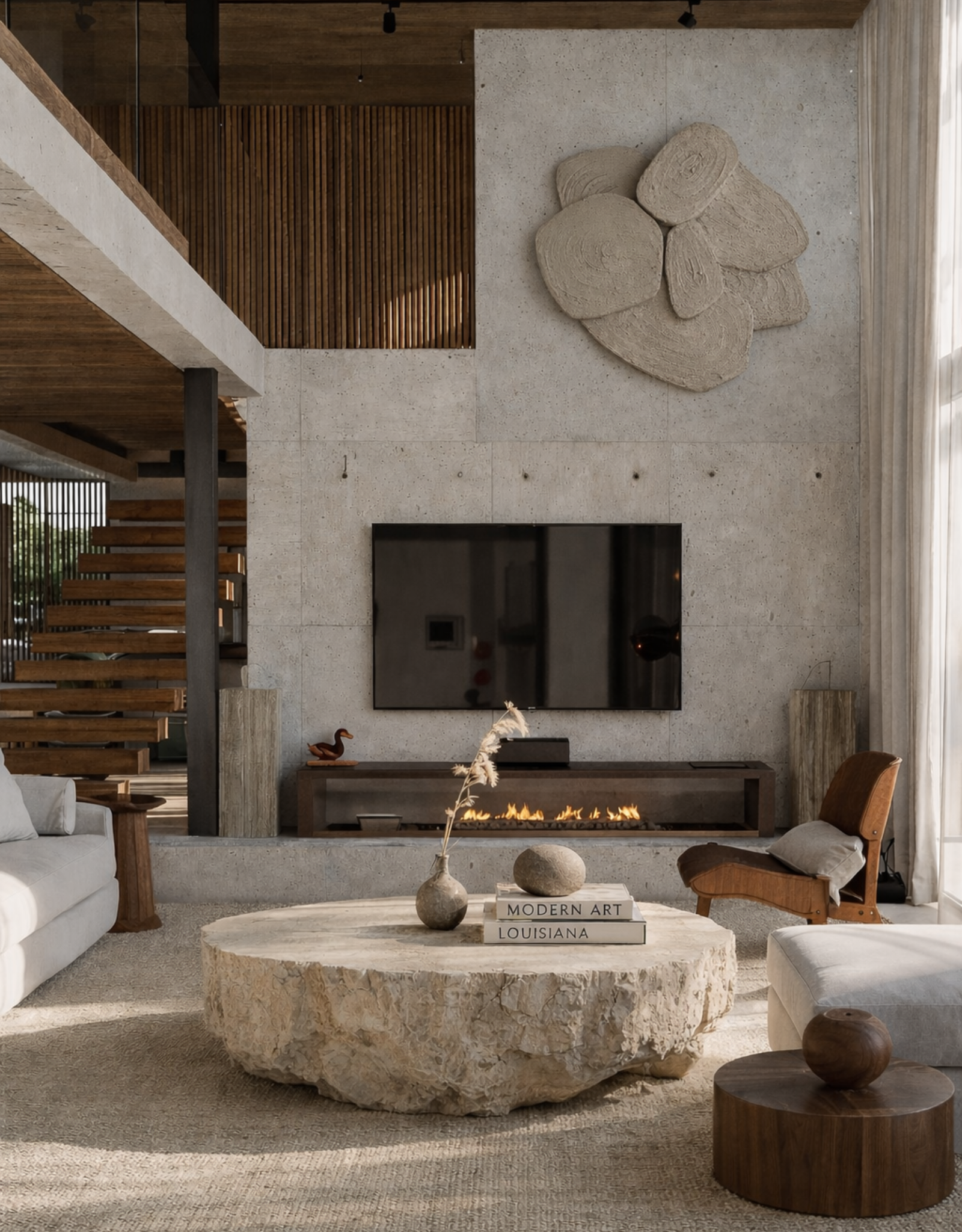 ALBA handcrafted stone coffee table