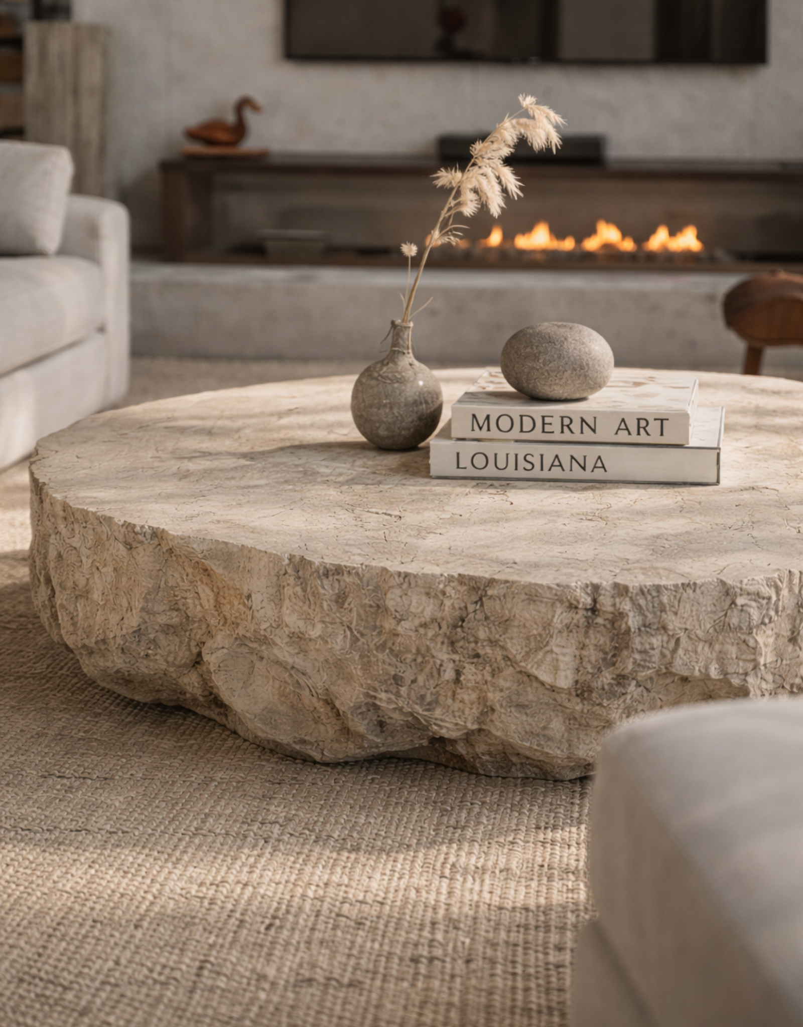 ALBA handcrafted stone coffee table