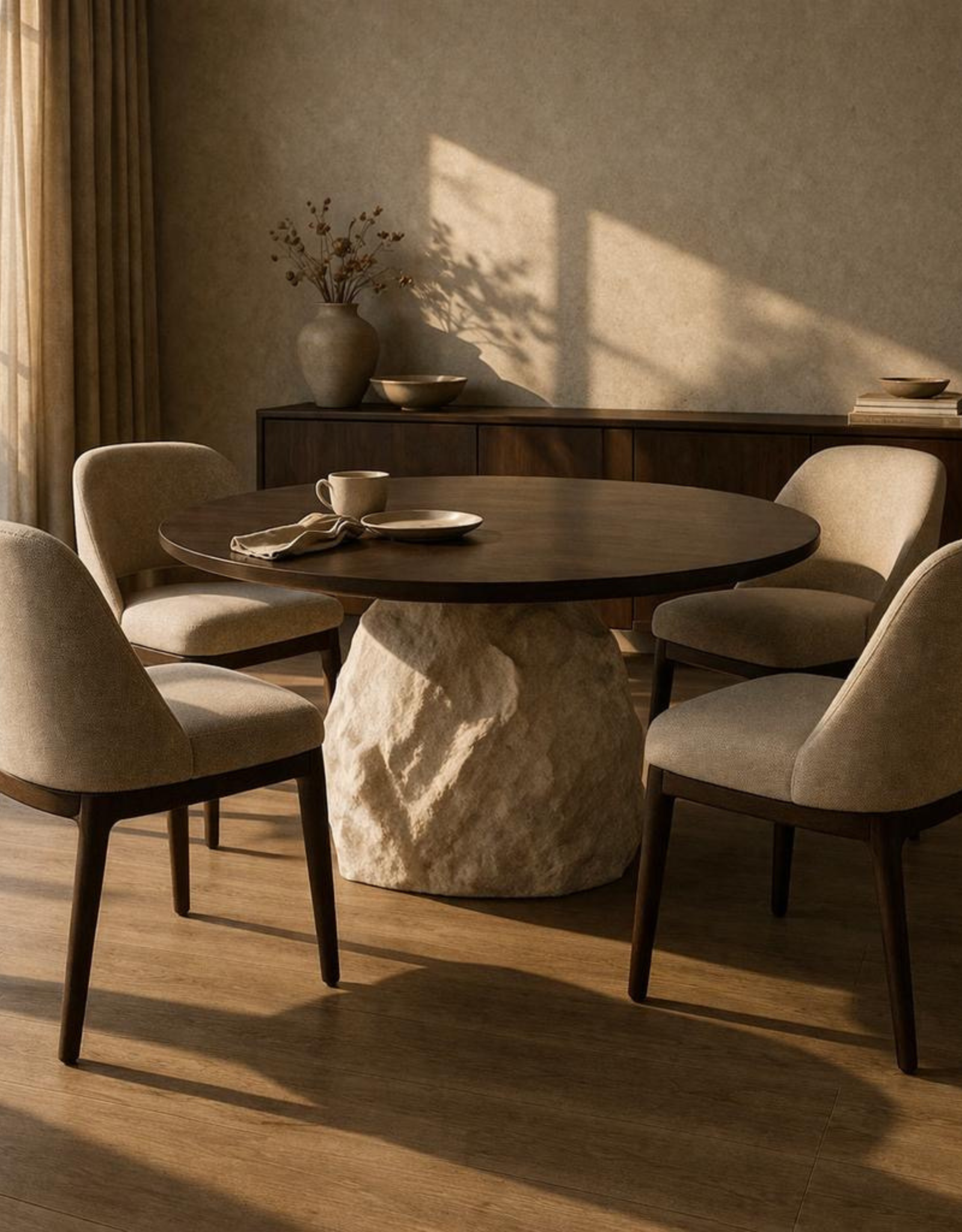 ELIO handcrafted stone dining table