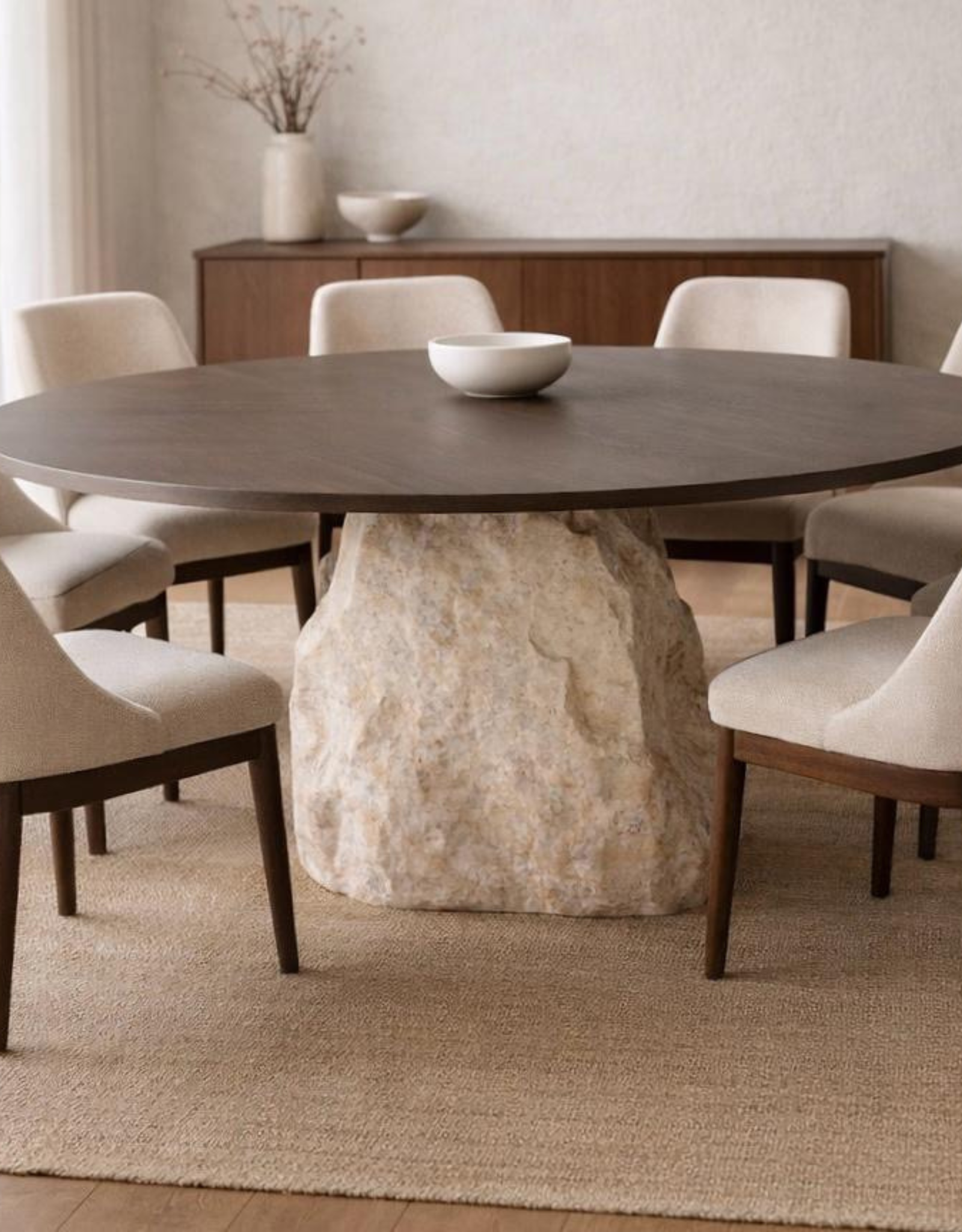 ELIO handcrafted stone dining table